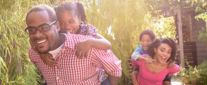 Happy family enjoying outdoor time together