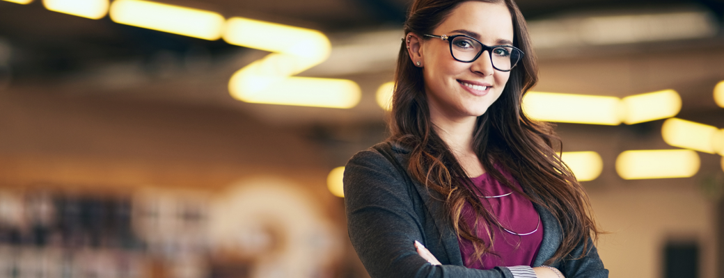 Professional team of smiling businesspeople